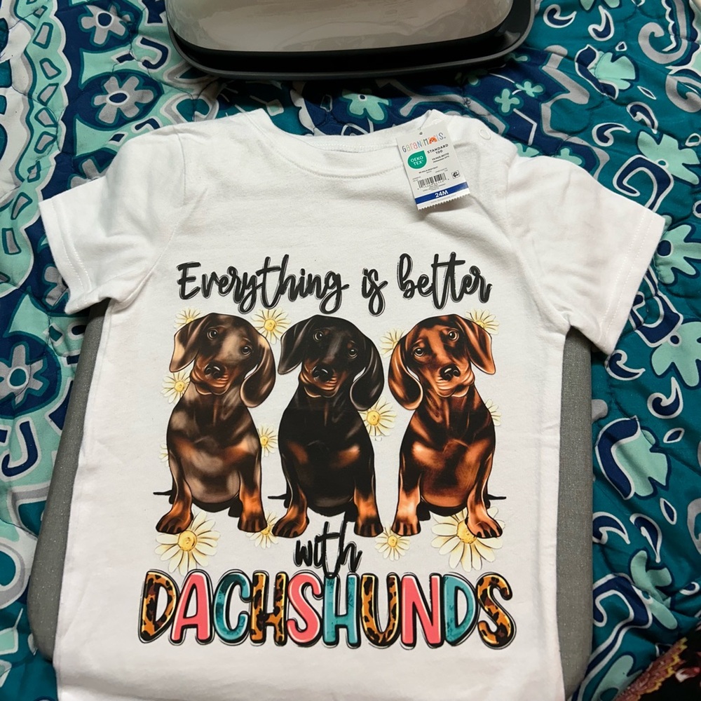 everything is better with dachshunds infant onsie size 24 months